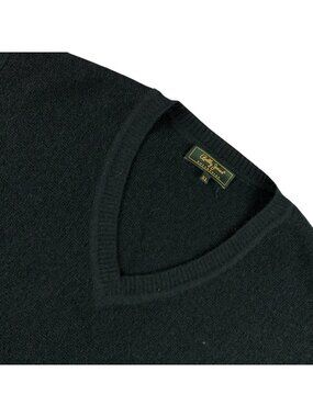 VTG Bobby Jones Men's 100% Wool V-Neck Pullover Sweater Dark Green • XL